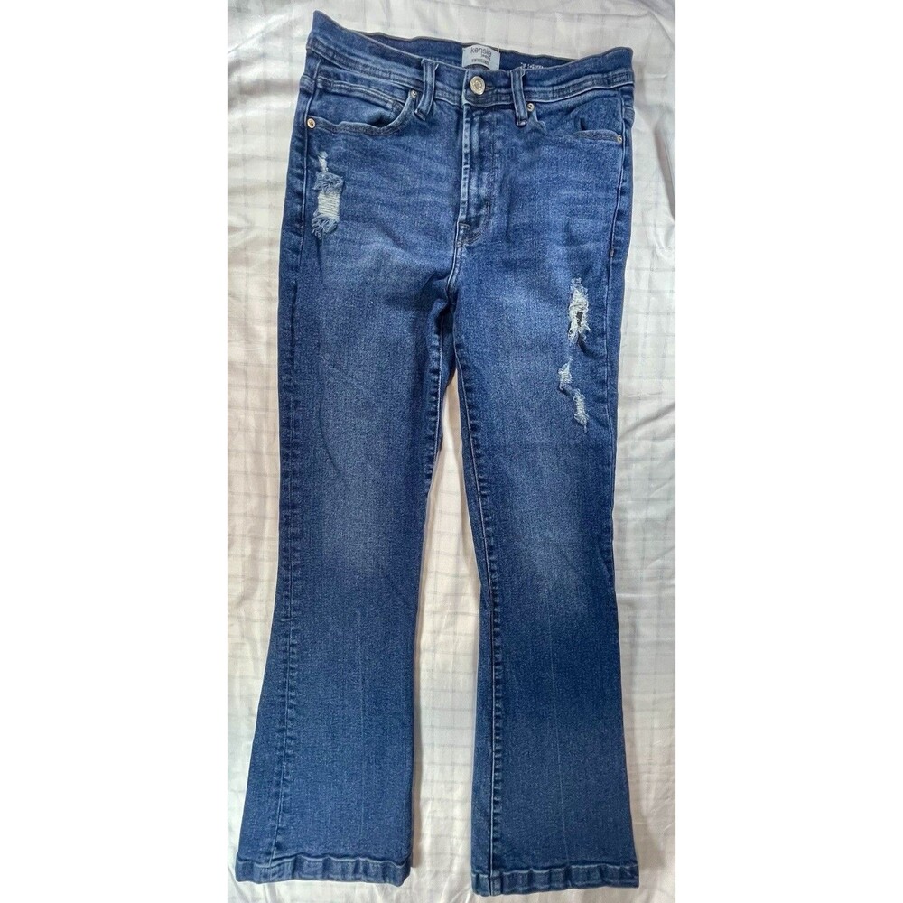 Kensie Jeans Vintage Luxe Distressed Flare/Bell Bottom Jeans - Size 8/29